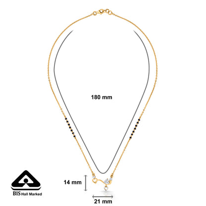 Heart Touch Gold Modern Mangalsutra for Women