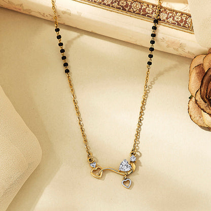 Heart Touch Gold Modern Mangalsutra for Women