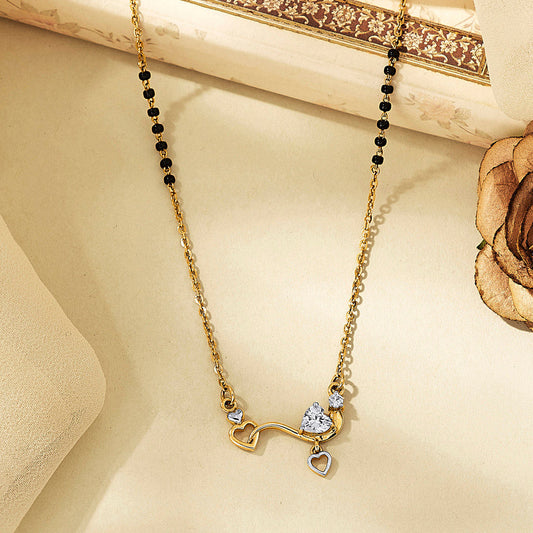 Heart Touch Gold Modern Mangalsutra for Women
