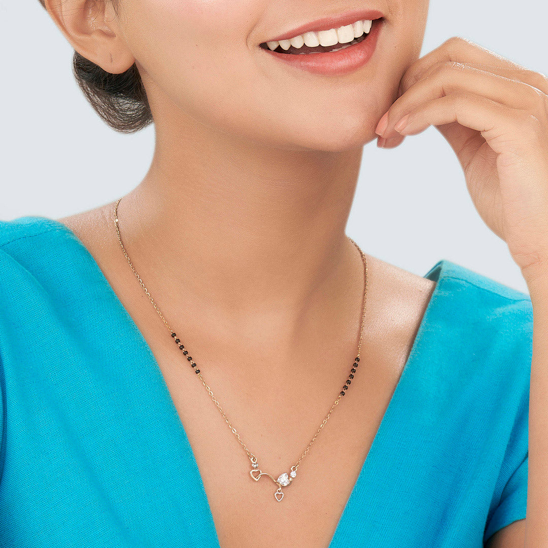 Heart Touch Gold Modern Mangalsutra for Women
