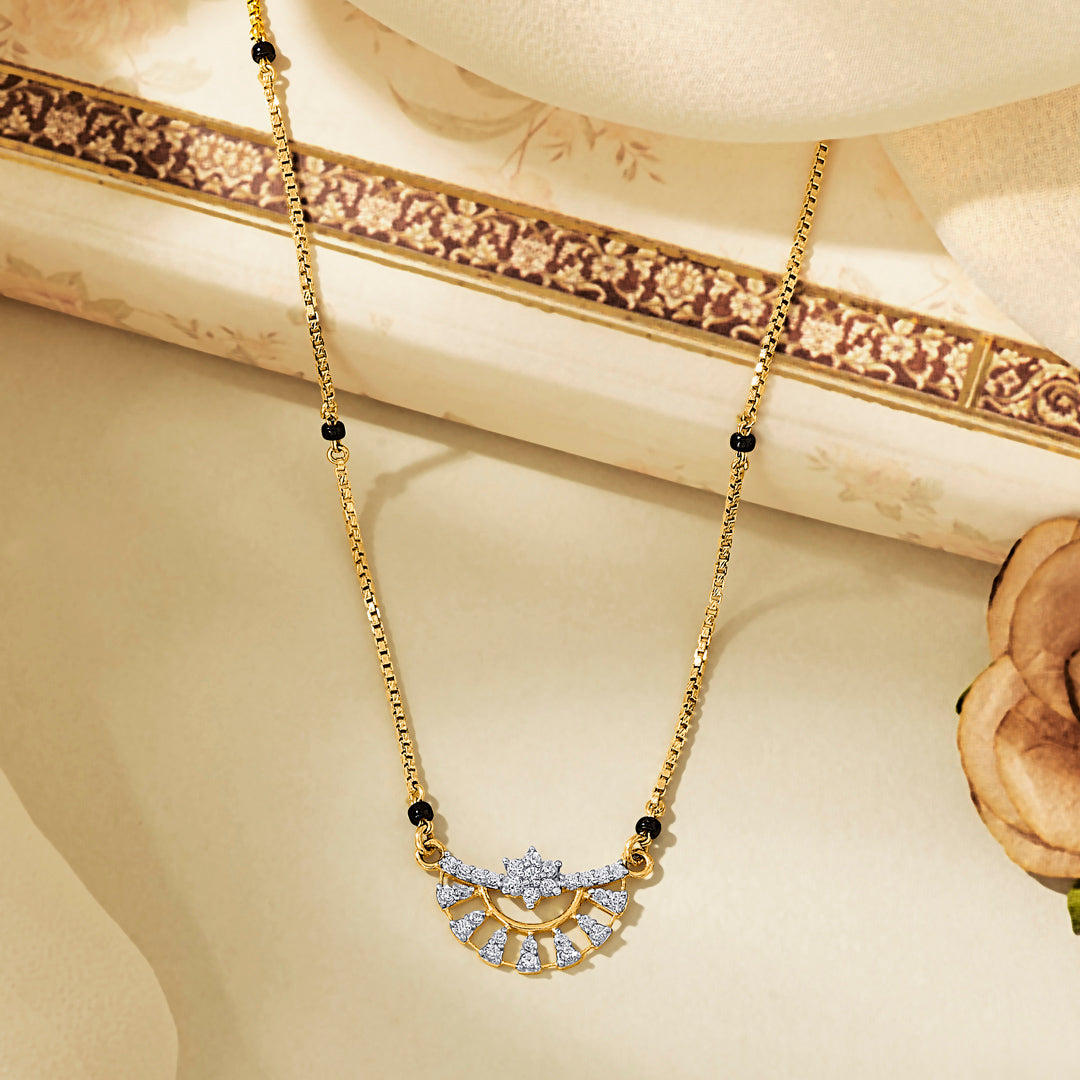 Sunrise Crest Gold Modern Mangalsutra for Women