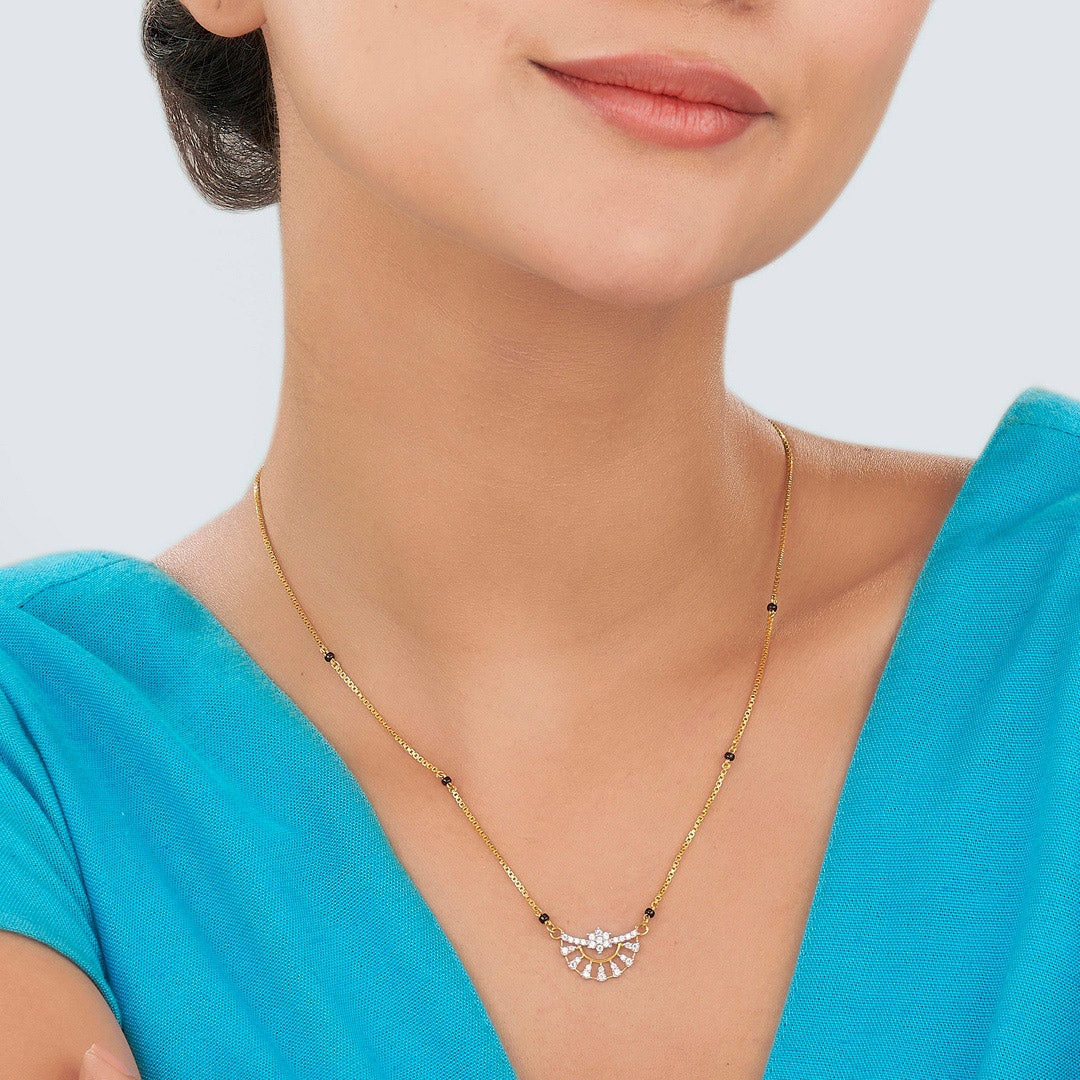 Sunrise Crest Gold Modern Mangalsutra for Women