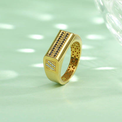 Crown Band Gold Men's Ring for Men