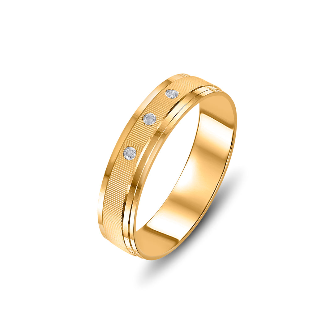 Texture Flow Men's Gold Ring