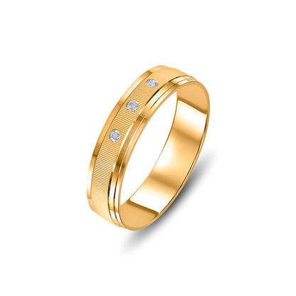 Texture Flow Men's Gold Ring
