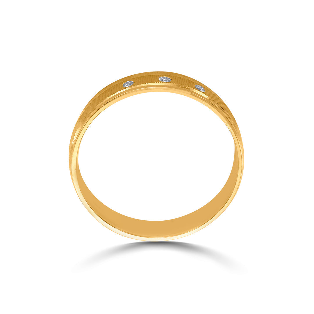 Texture Flow Men's Gold Ring