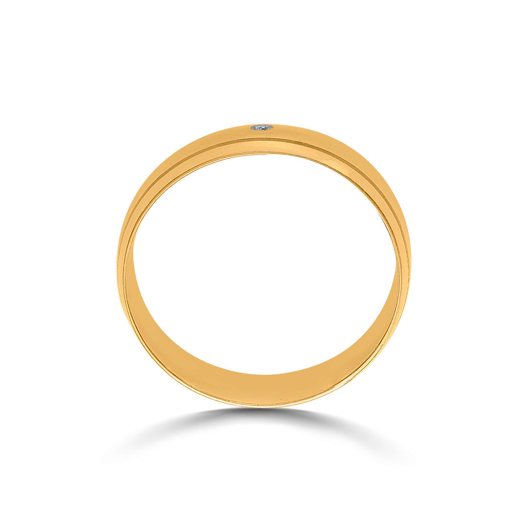 Bold Line Men's Gold Ring