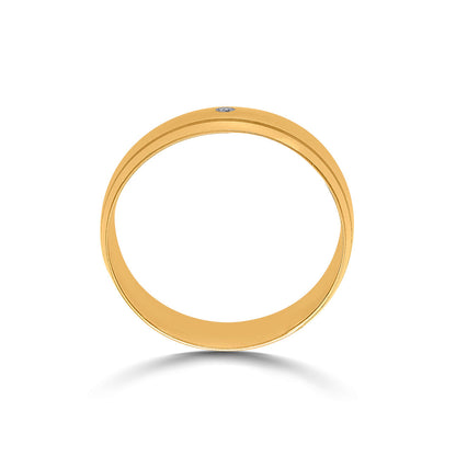 Bold Line Men's Gold Ring