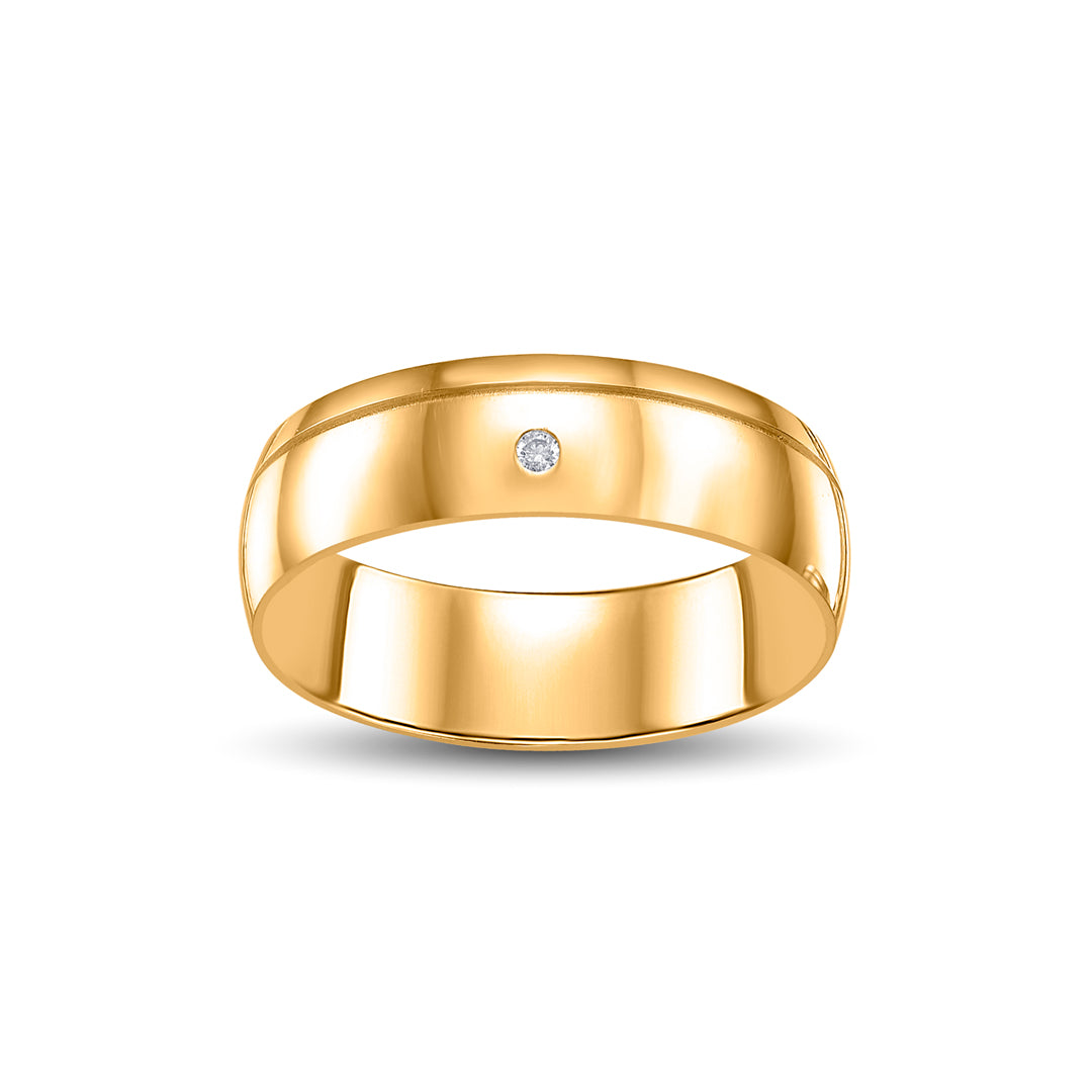 Bold Line Men's Gold Ring