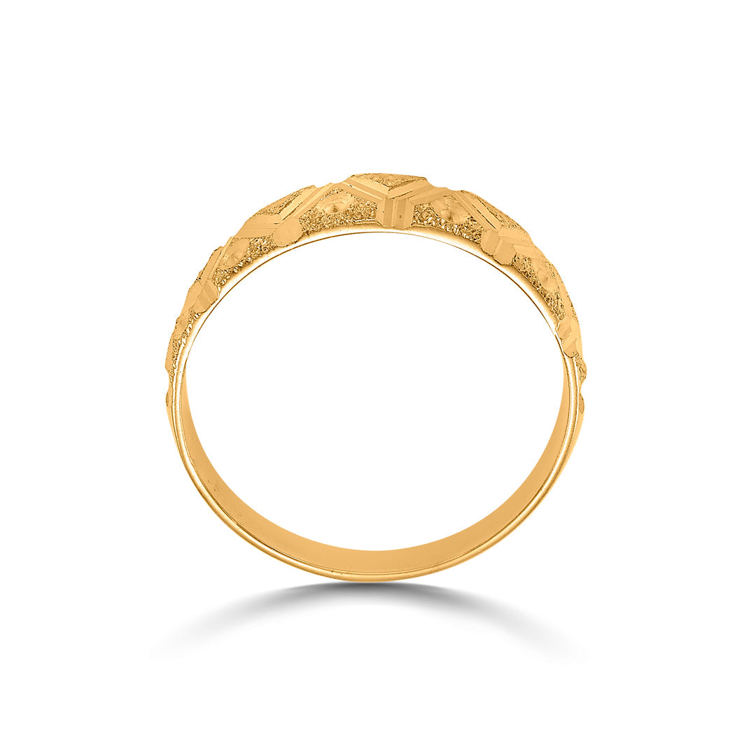 Angular Gleam Men's Gold Ring