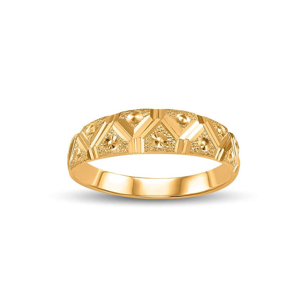 Angular Gleam Men's Gold Ring