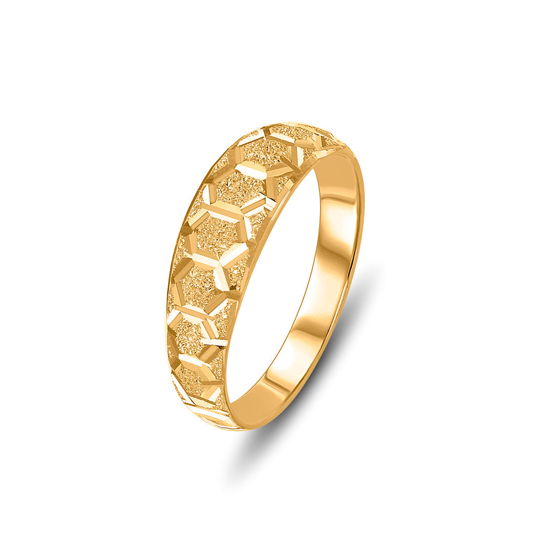Hexa Glow Men's Gold Ring