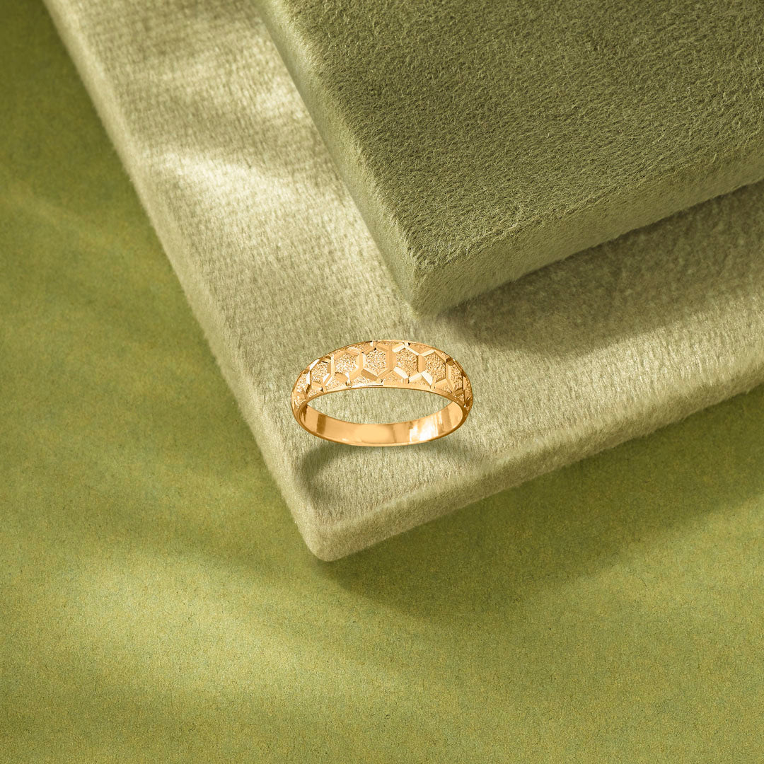 Hexa Glow Men's Gold Ring