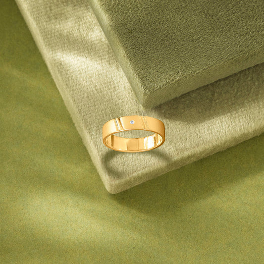Tilt Glow Men's Gold Ring