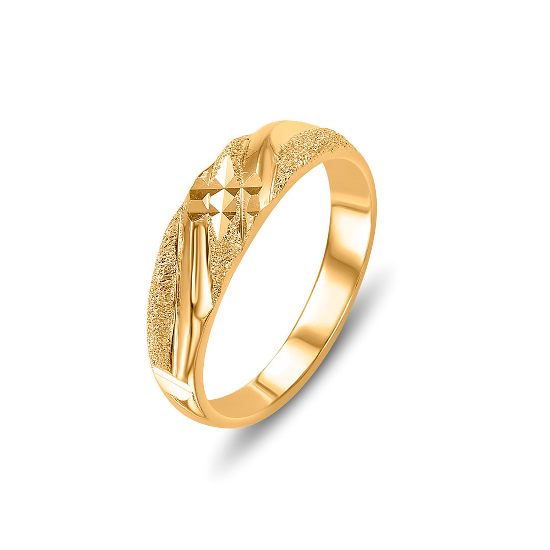 Stripe Texture Men's Gold Ring