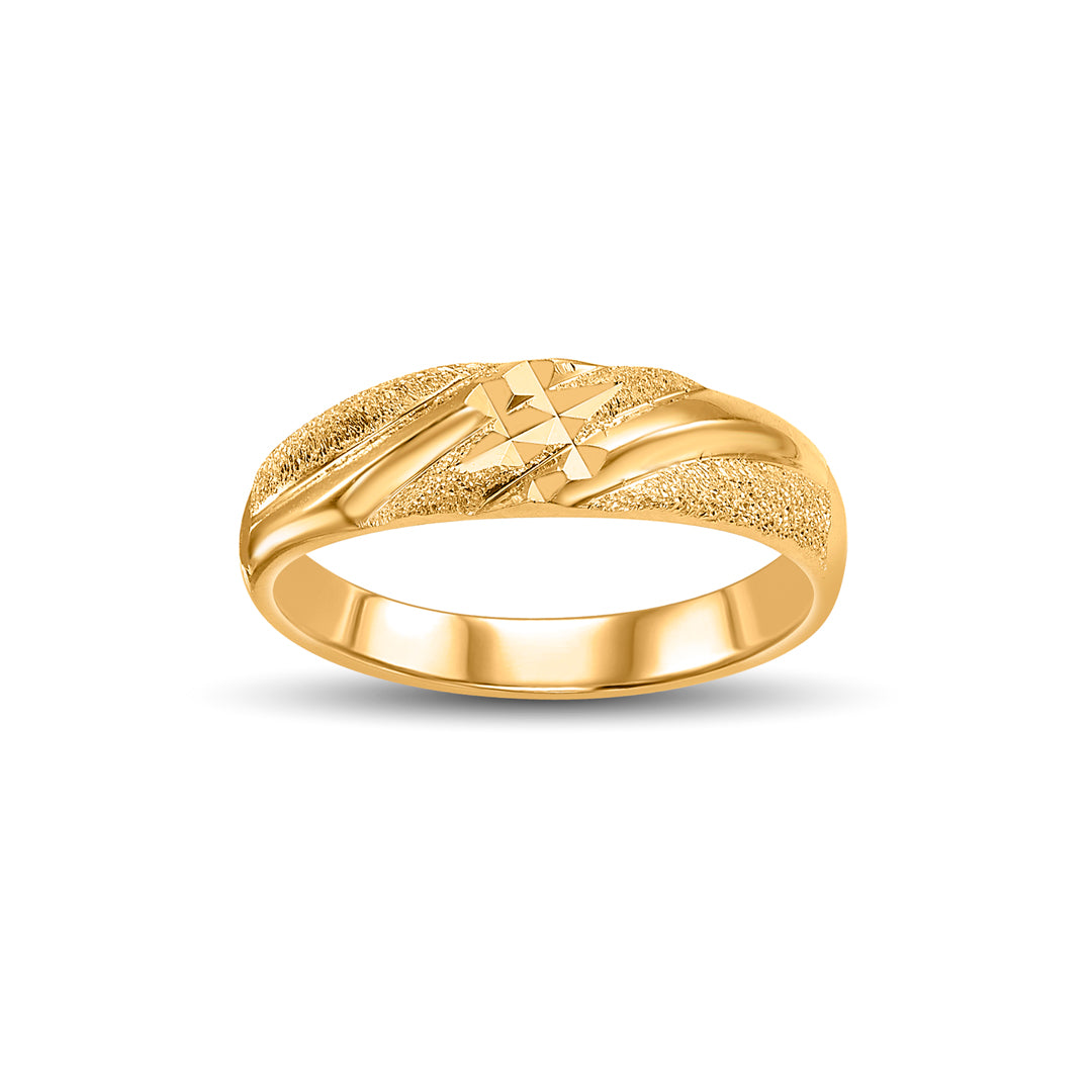 Stripe Texture Men's Gold Ring