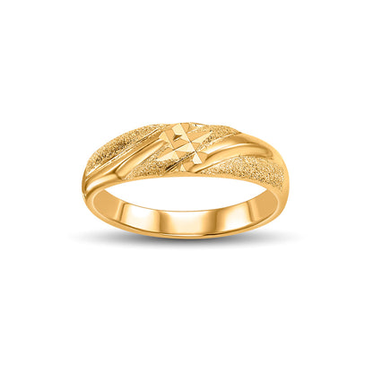Stripe Texture Men's Gold Ring