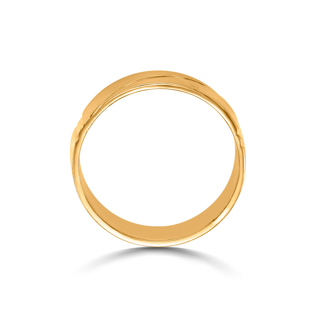 Diagonal Line Men's Gold Ring