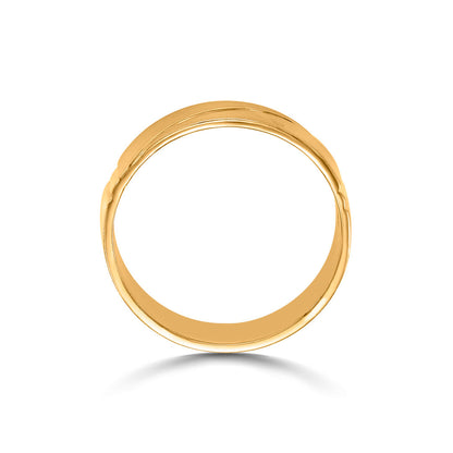 Diagonal Line Men's Gold Ring