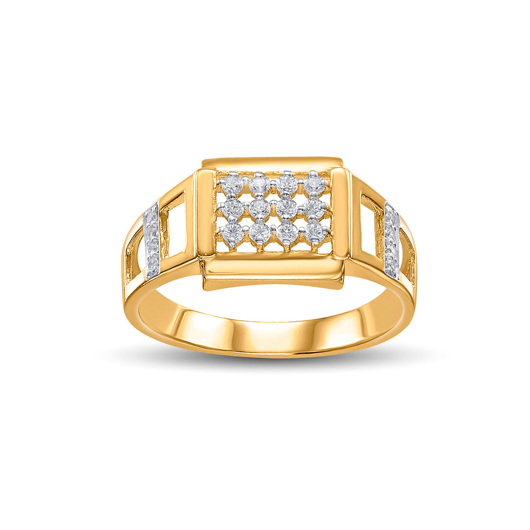 Rivet Edge Men's Gold Ring