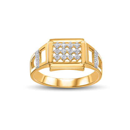 Rivet Edge Men's Gold Ring