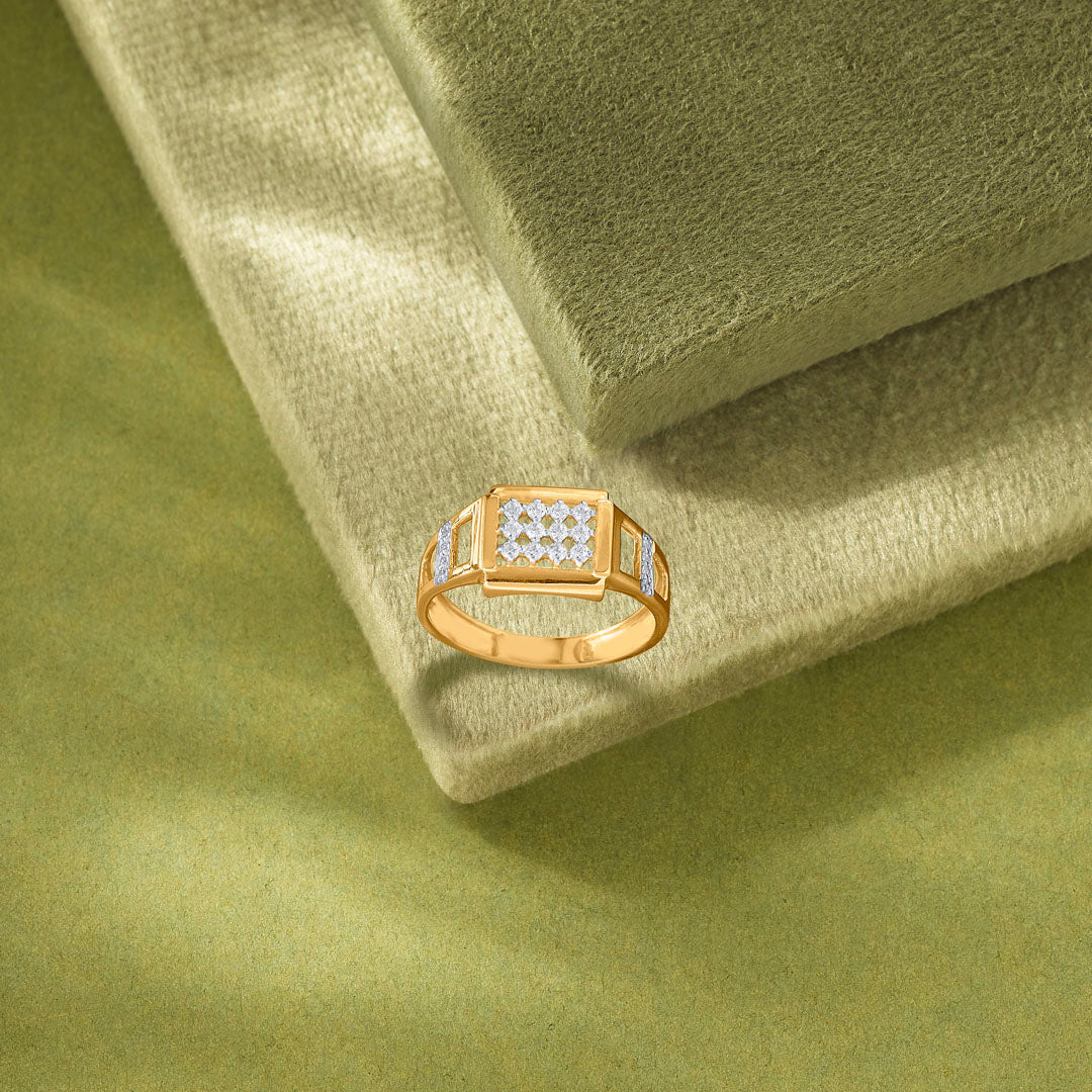 Rivet Edge Men's Gold Ring