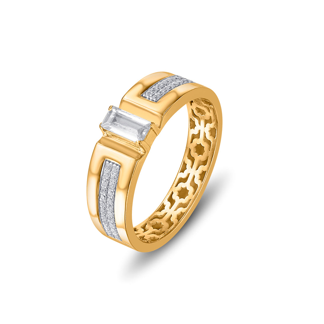 Regal Facet Men's Gold Ring