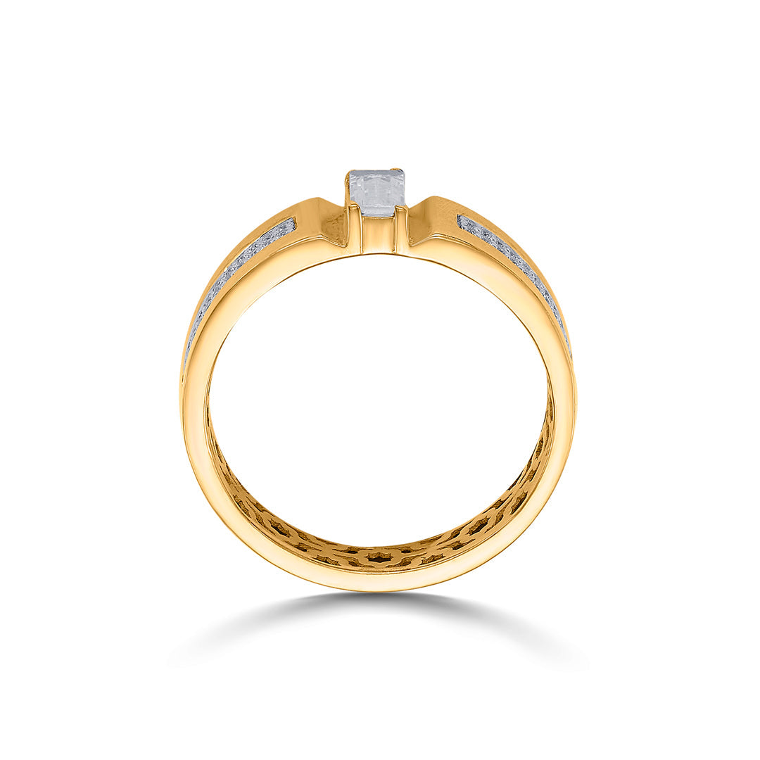 Regal Facet Men's Gold Ring
