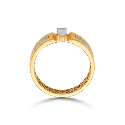 Regal Facet Men's Gold Ring