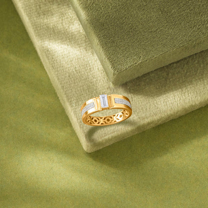 Regal Facet Men's Gold Ring