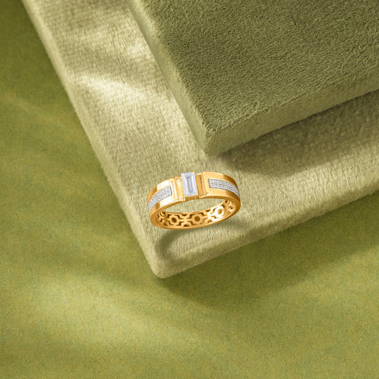 Regal Facet Men's Gold Ring