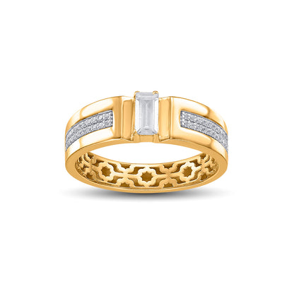 Regal Facet Men's Gold Ring