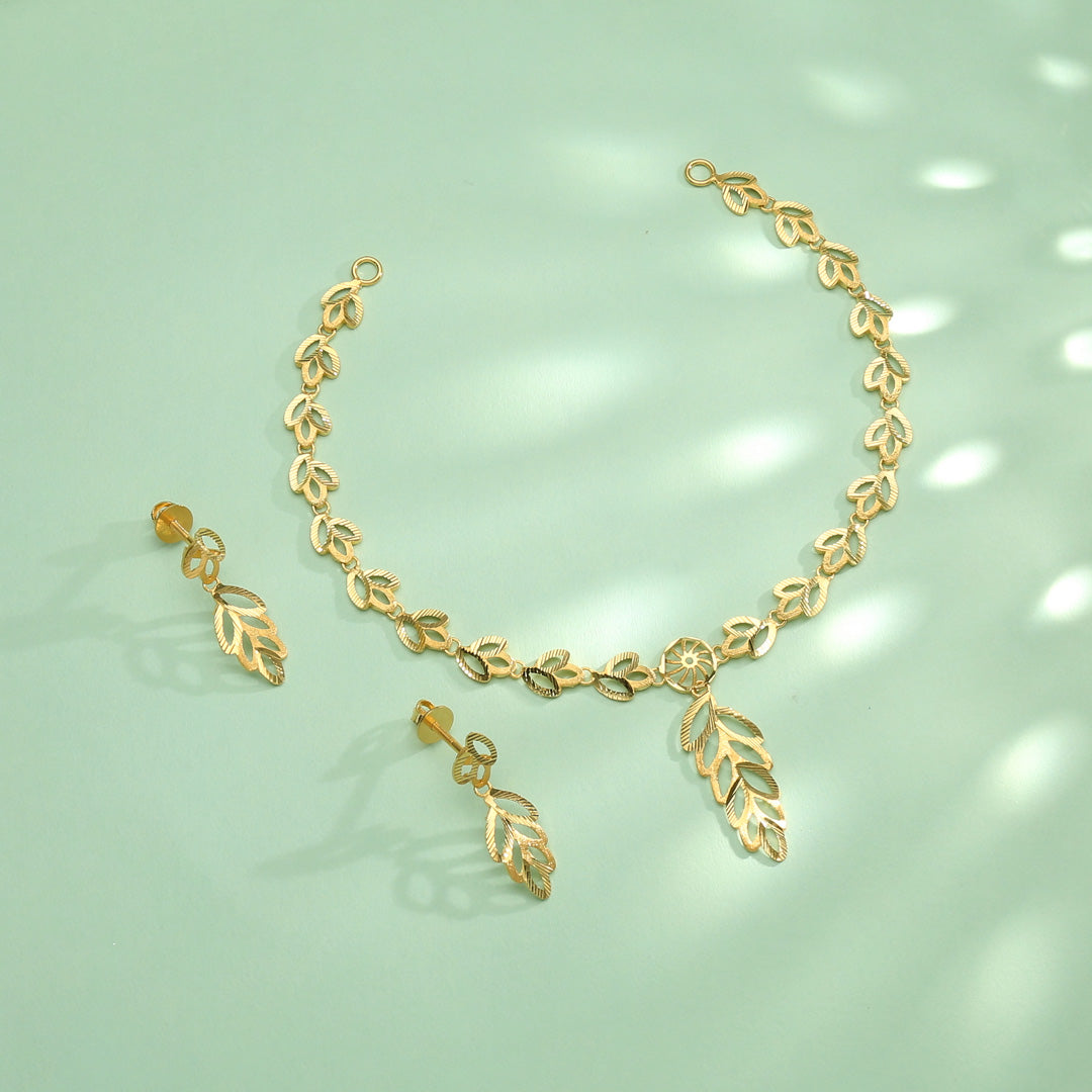 Grace Vine Gold Necklace Set for Women