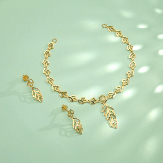 Grace Vine Gold Necklace Set for Women