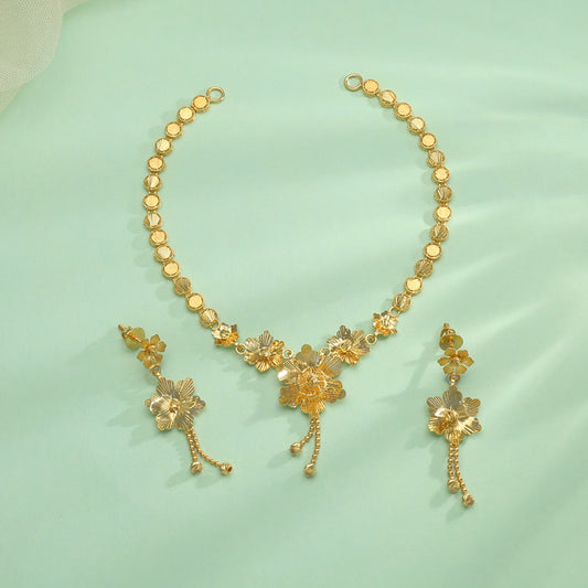 Bloom Garden Gold Necklace Set for Women