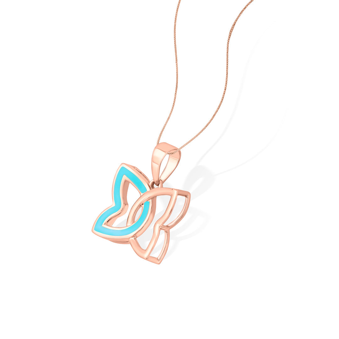 Butterfly Glow Gold Modern Pendant for Women