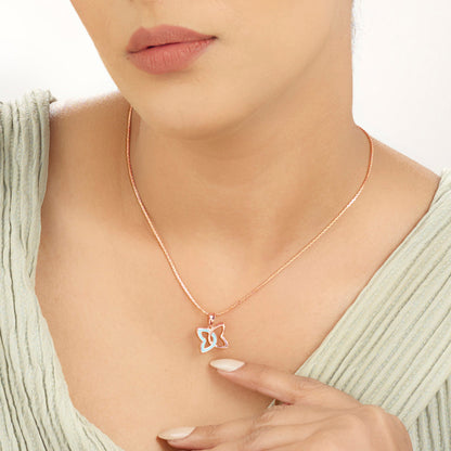 Butterfly Glow Gold Modern Pendant for Women