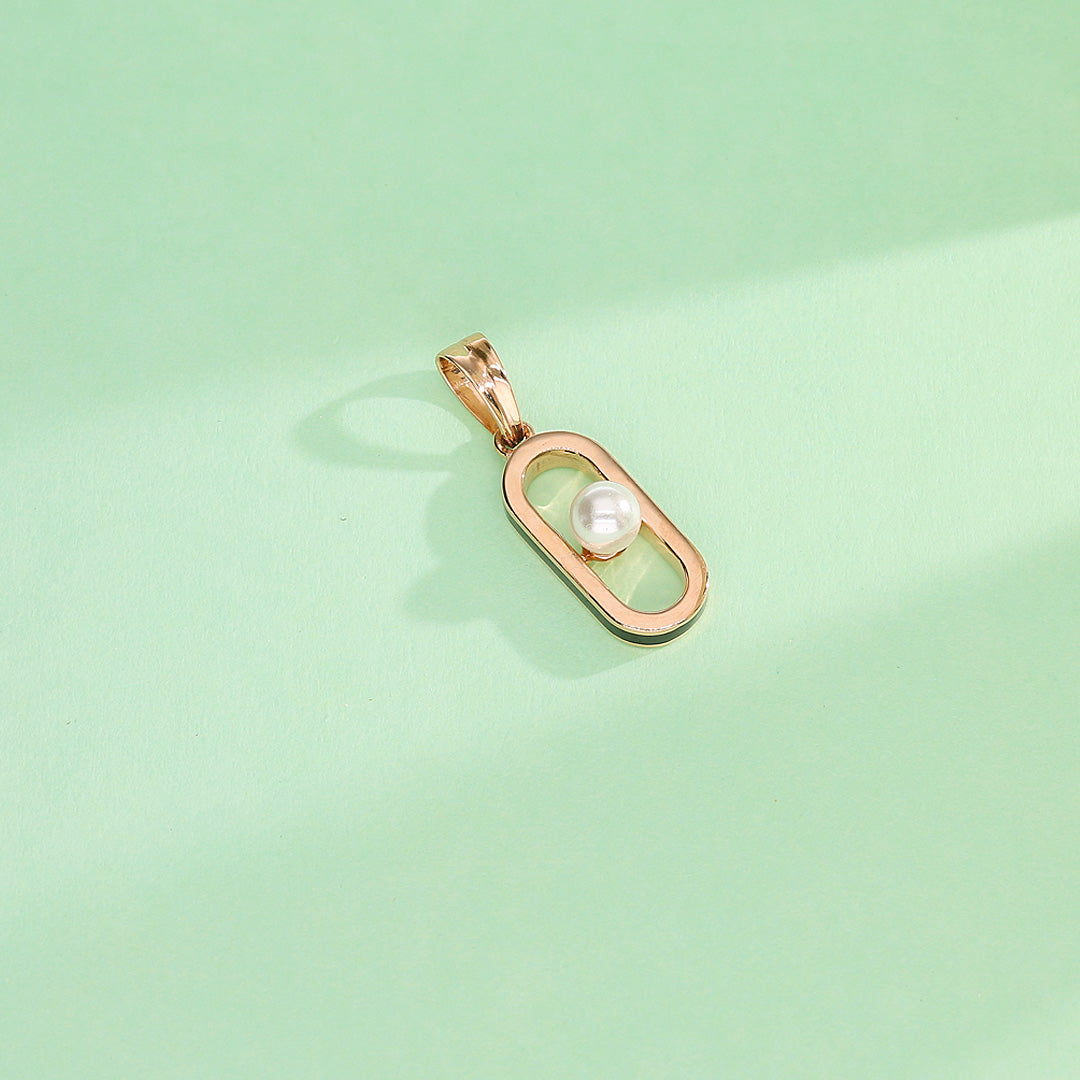 Pearl Glow Gold Modern Pendant for Women