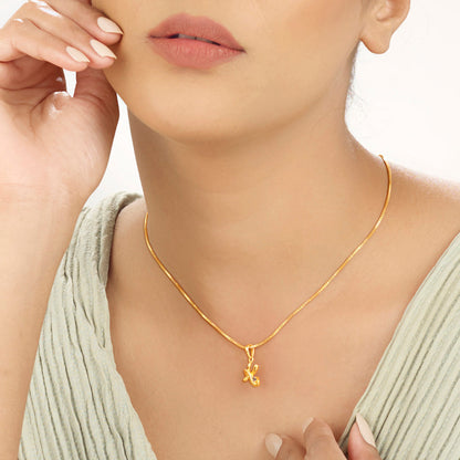 K Glow Gold Alphabet Pendant for Women