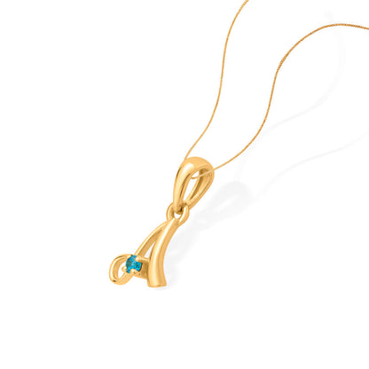 Aura A Gold Alphabet Pendant for Women