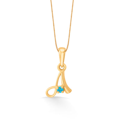 Aura A Gold Alphabet Pendant for Women