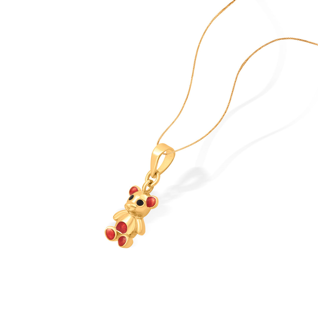 Teddy Love Gold Charm Pendant for Women