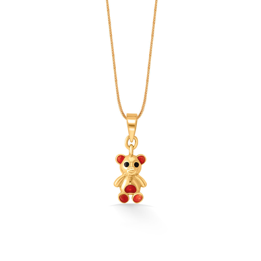 Teddy Love Gold Charm Pendant for Women