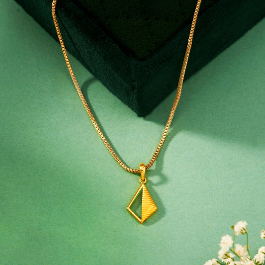 Diamond Edge Gold Modern Pendant for Women