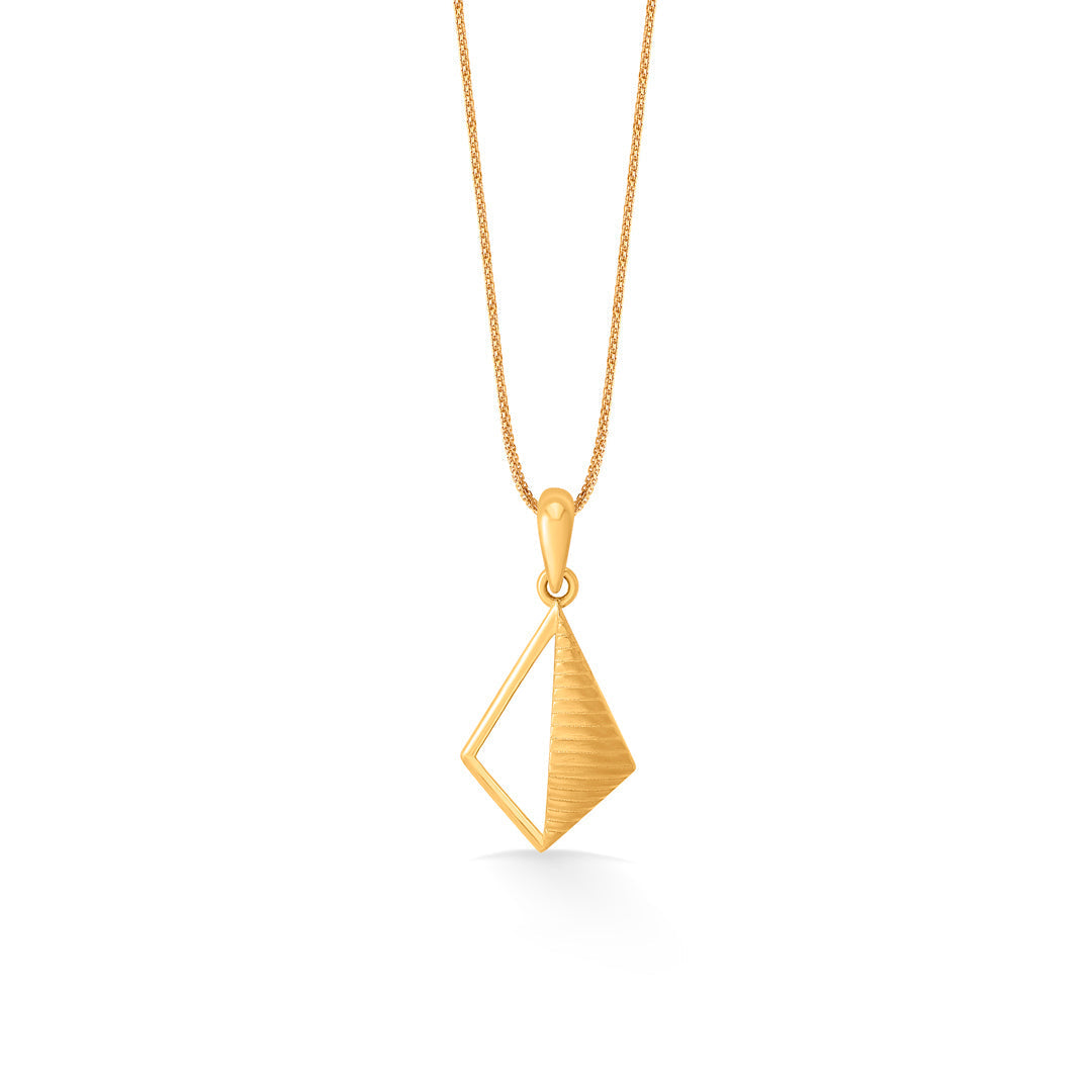 Diamond Edge Gold Modern Pendant for Women