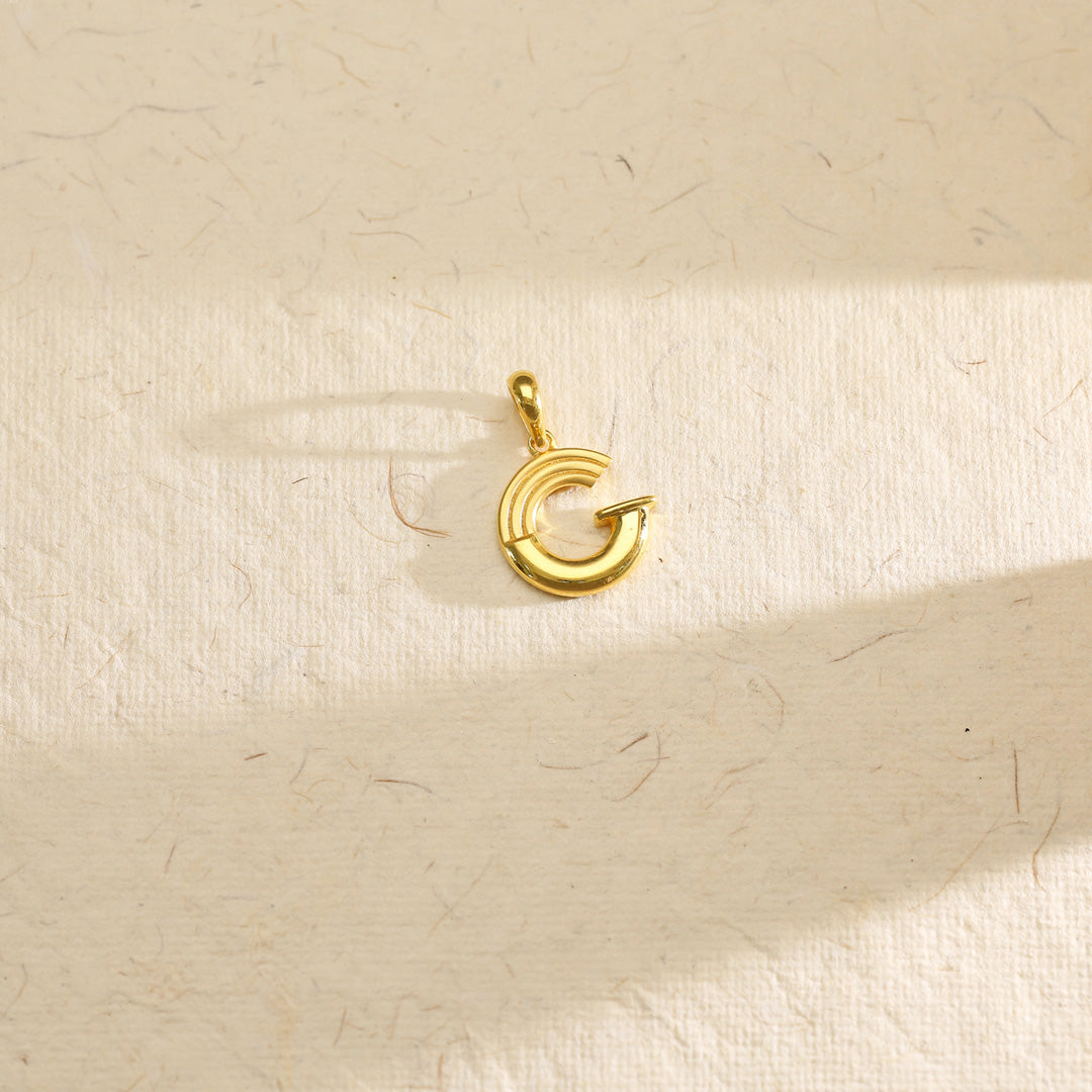 Gleam G Gold Alphabet Pendant for Women