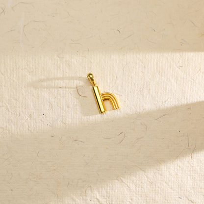 Halo H Gold Alphabet Pendant for Women