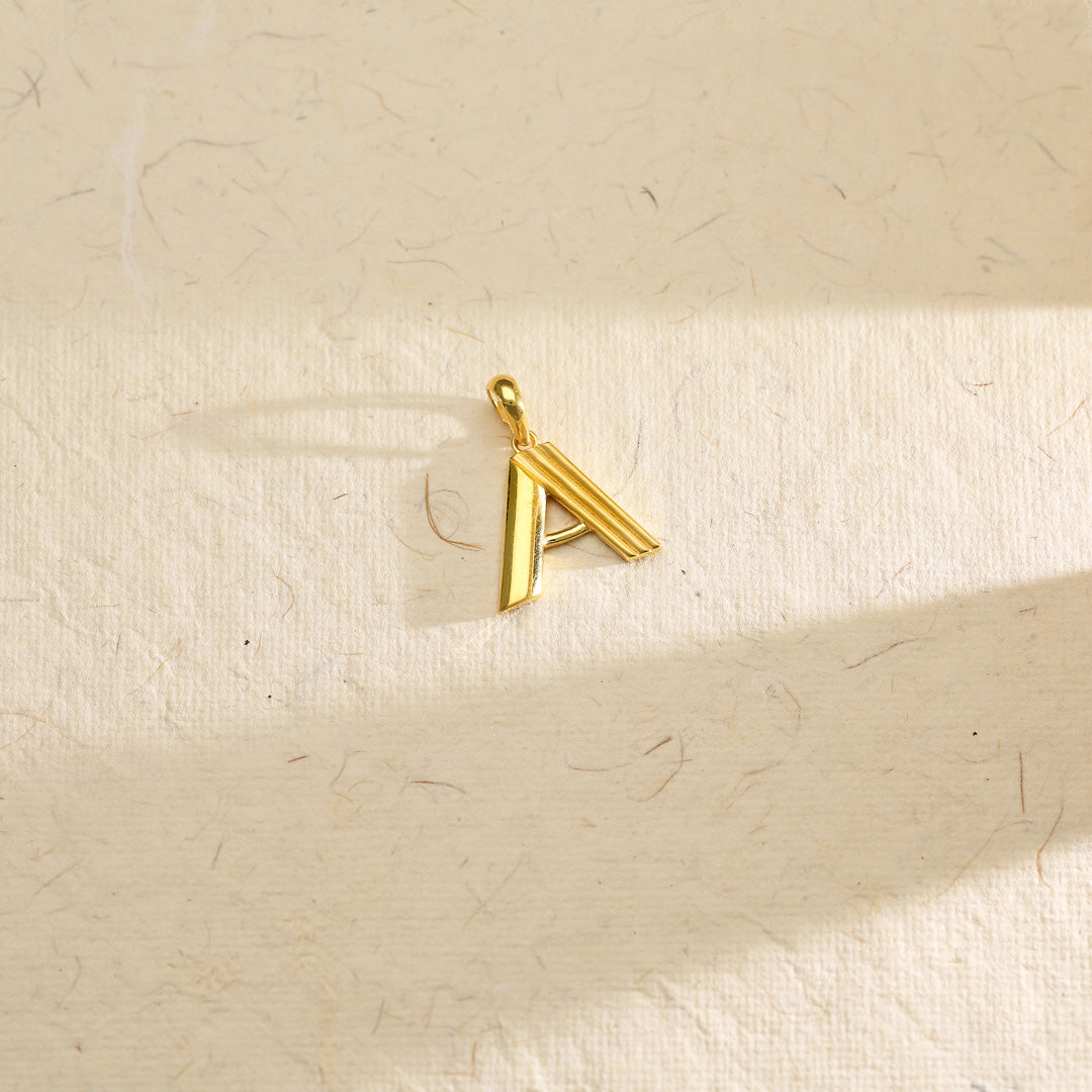 Apex A Gold Alphabet Pendant for Women