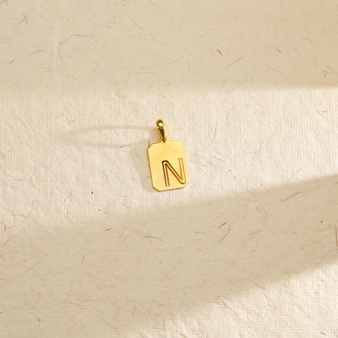Nova N Gold Alphabet Pendant for Women