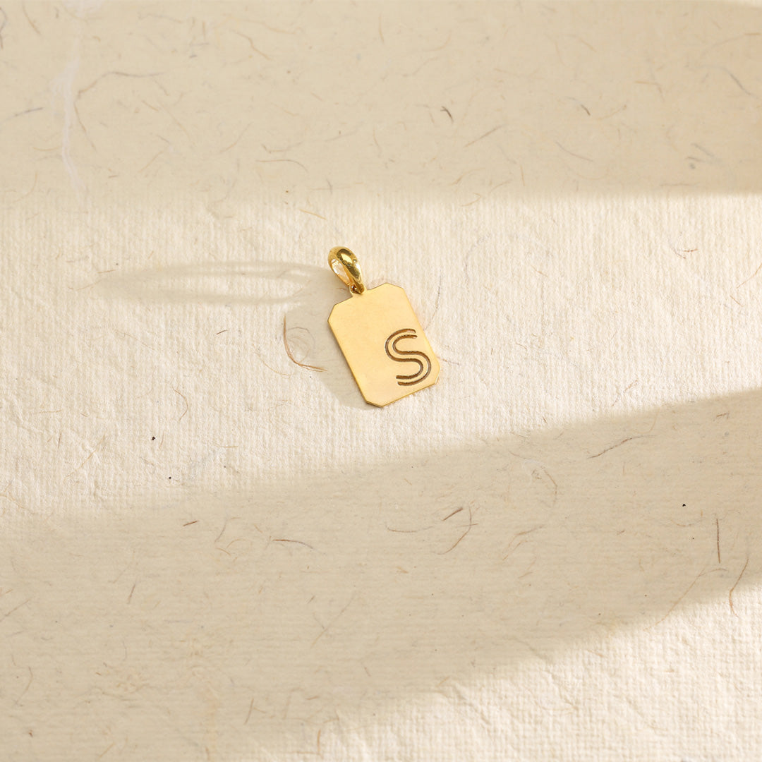 Shine S Gold Alphabet Pendant for Women